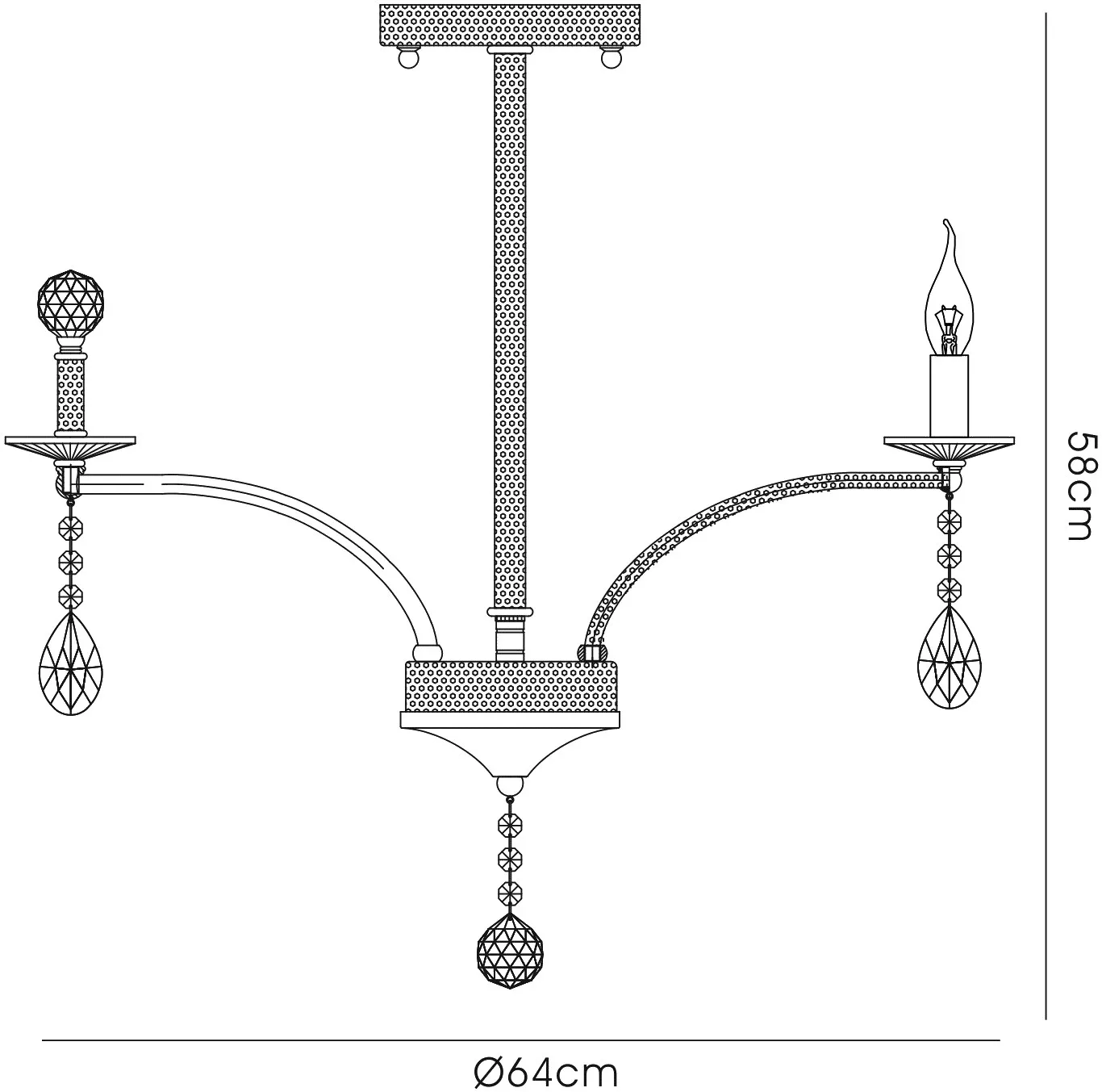 Fiore Crystal Pendant 6 Light Black Chrome IL30366  Diyas Fiore